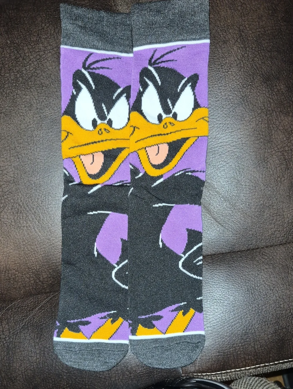Daffy Duck Novelty Crew Socks - Purple & Black